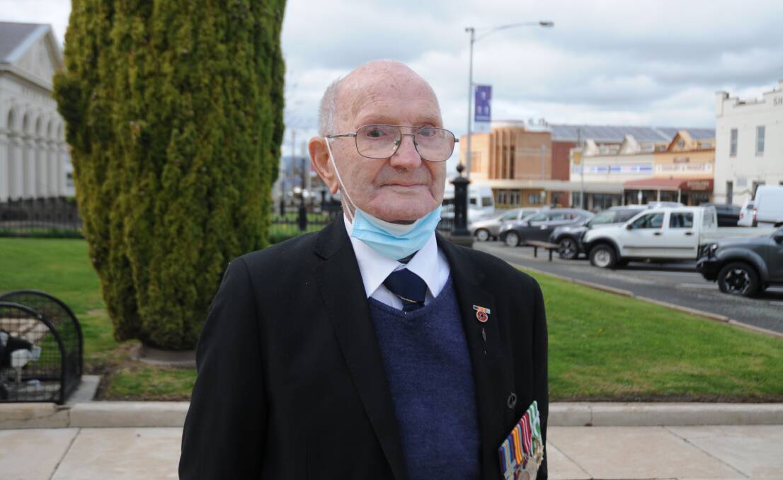 REGULAR SOLDIER: Veteran Des Weller typically bring his grandchildren along with him to ANZAC Day and veterans day events, and said it was important for the younger generation to participate. Picture: ALEX DALZIEL