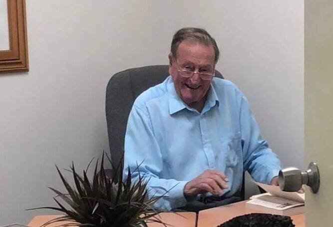SMILE: Raymond Blizzard working away with a big smile. Picture: CONTRIBUTED