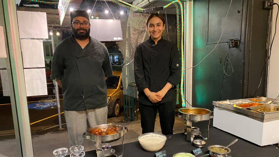 OPEN: Desi Swag owner and head chef Gurvir Singh Gill and assistant chef Rajpreet. Picture: CONTRIBUTED