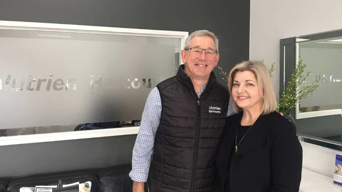 LEAVING WITH A SMILE: Greg and Kim Kerr are set to farewell Nutrien Harcourts Ararat. Picture: NICHOLAS SMITH