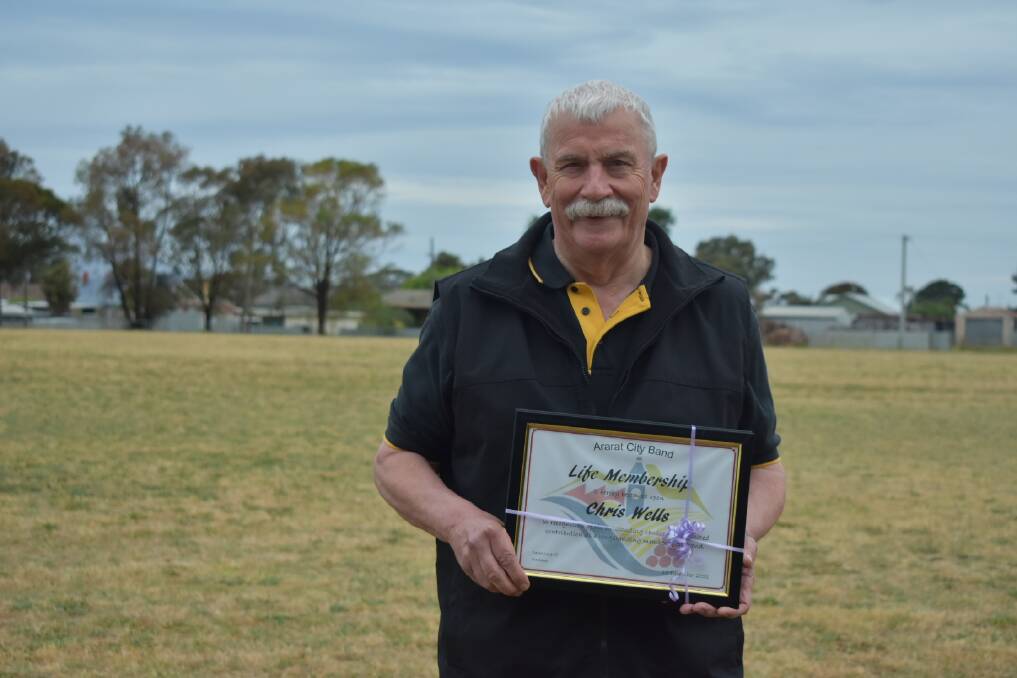 HONOURED: Chris Wells has been awarded life membership at the Ararat City Band, Picture: JAMES HALLEY