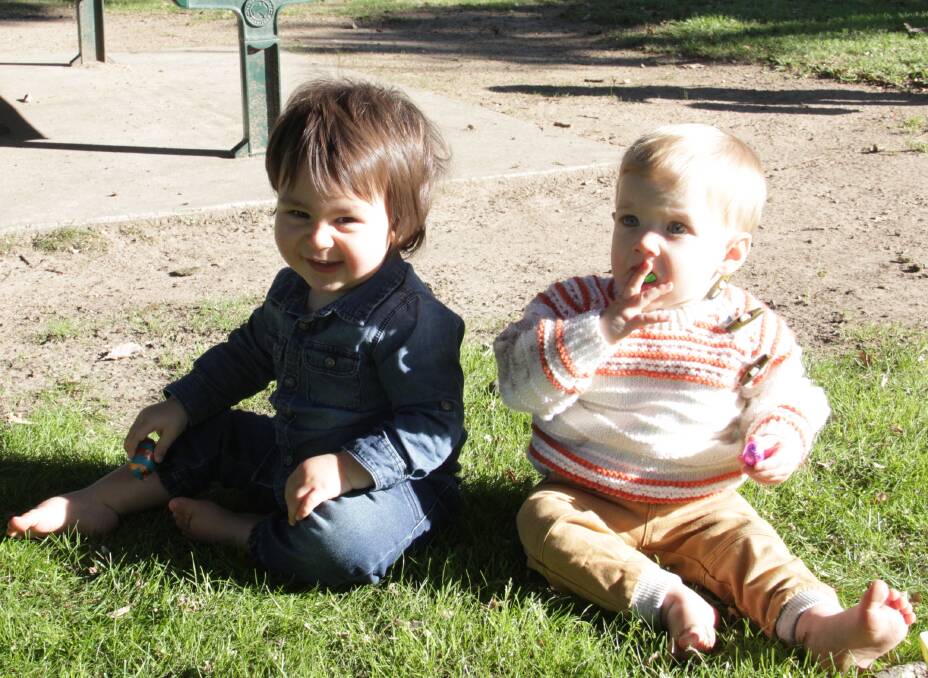 HAPPY: Preschoolers enjoying last year's egg hunt. Picture: Contributed. 