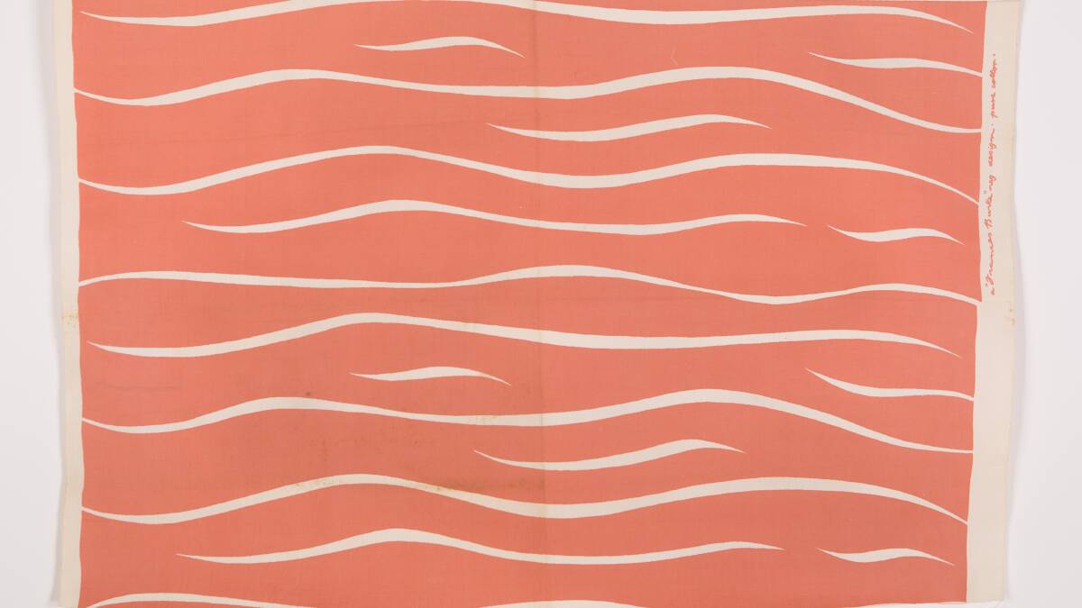 ART: Tiger Stripe (c 1939), screen-printed cotton, 57 x 89cm. Picture: RMIT Design Archives, Ararat Gallery TAMA, Ararat Rural City Council and MDP Photography and Video. 