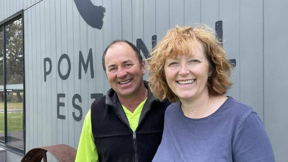  SMILING: Pomonal Estate owners Adam and Pepita Atchison have faced worker shortage issues of their own in 2021. Picture: TALLIS MILES

