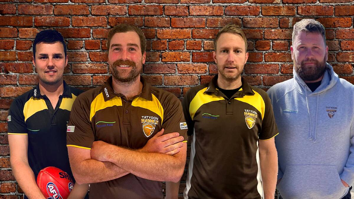  SIGNED: 2022 Tatyoon assistant coaches Mat Smith, Kieran Collins, Tim McDougall, Josh Brown. Picture: CONTRIBUTED, TATYOON FNC (ALEX BLAIN).