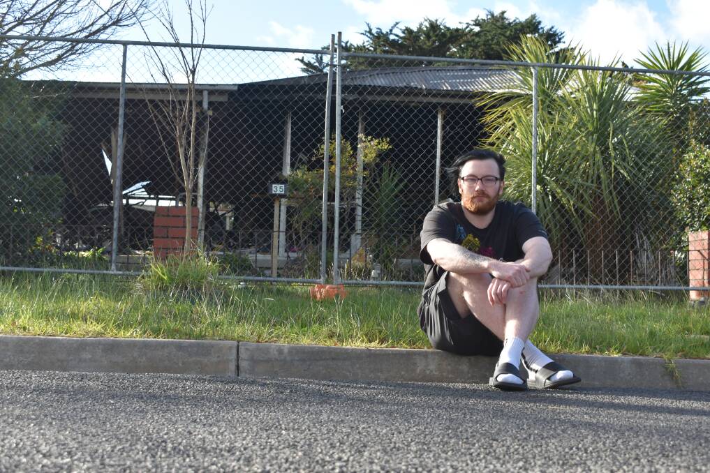 SAD: Harley Gorman has been left with nothing after his home was burnt down. Picture: JAMES HALLEY 