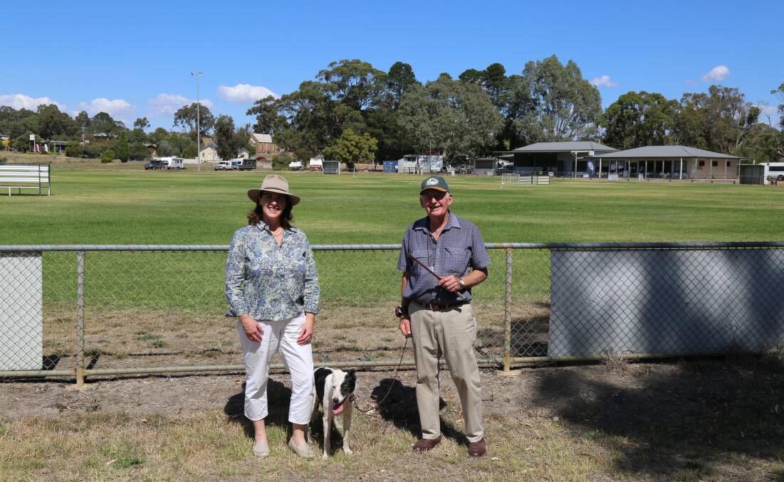 EXCITEMENT: Ararat Rural City mayor, Cr Jo Armstrong and Sheepdog Trials co-organiser Max McLean at Moyston Recreation Reserve. 