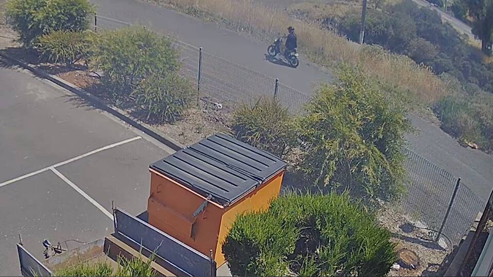 ASSISTANCE: CCTV footage of a person riding an electric bike who may be able to assist with their enquiries. Picture: Contributed. 