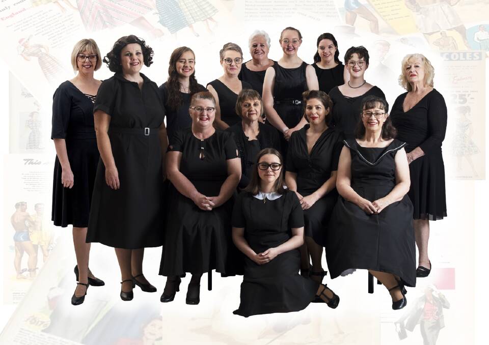 SHOW: The staff of F G Goodes, the Ladies in Black. Picture: CONTRIBUTED. 