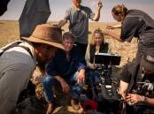 Australian actor Robert Taylor and filmmaker Leila McDougall on set at Tatyoon near Ararat during the making of Just a Farmer. Picture supplied.