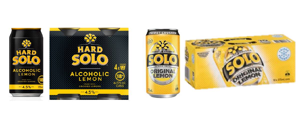 Hard Solo and regular Solo packaging side by side. Picture supplied