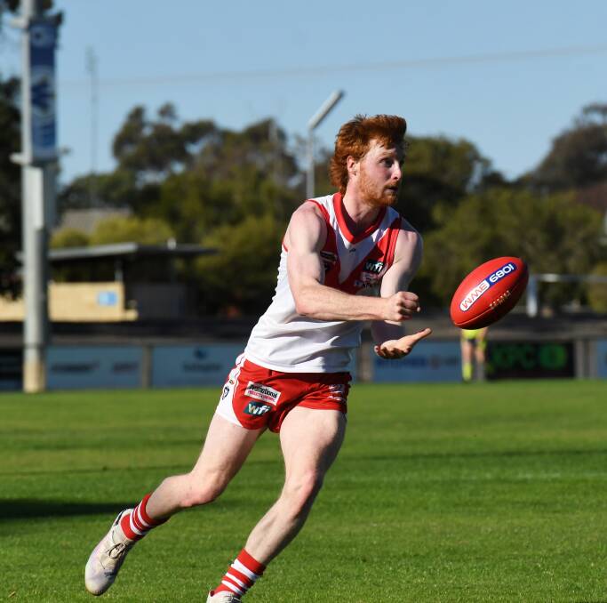 Usually deployed in defence, Adam Haslett played a forward role in round three of the WFNL against Southern Mallee. Picture by Lucas Holmes
