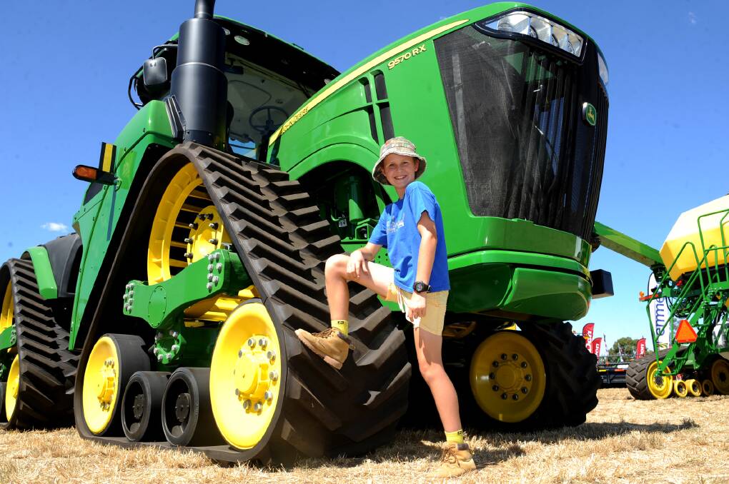 Henry Kinsman, 11, at the Wimmera Machinery Field Days earlier this year. Picture: OLIVIA PAGE