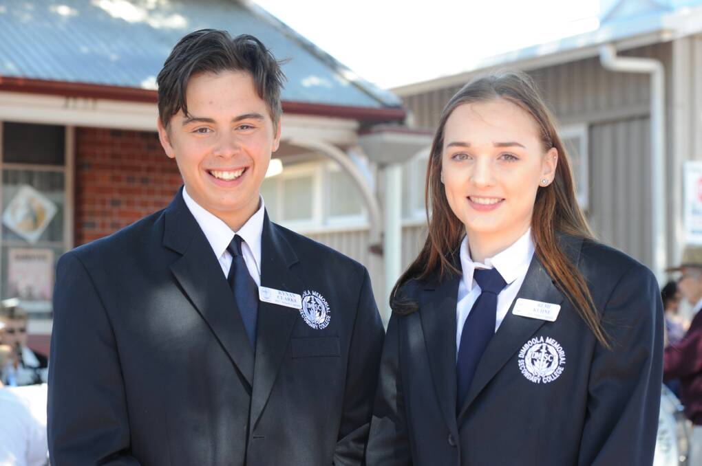 Dimboola Memorial Secondary College captainsKynan Clarke and Remi Kuhne. Picture: OLIVIA PAGE