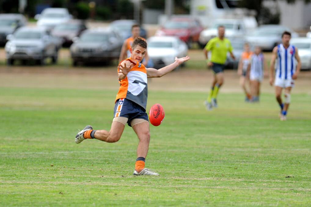 LEADER: Southern Mallee Giants' Liam Price continued his strong form against Swifts at the weekend. Pictures: SAMANTHA CAMARRI