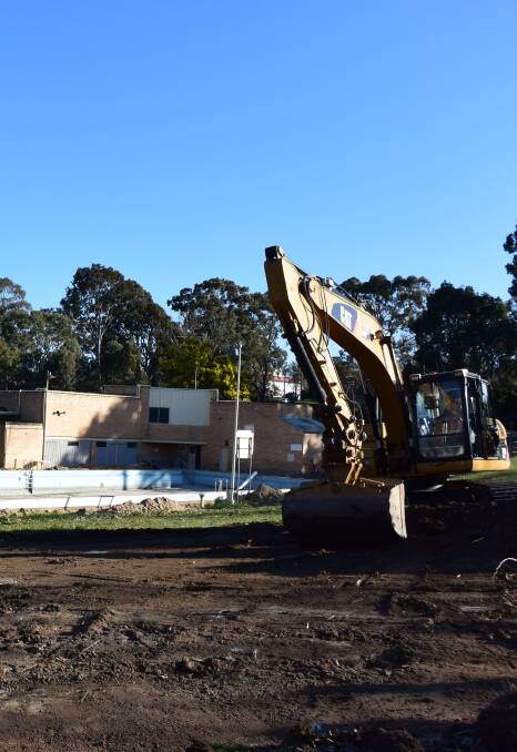 WORK UNDER WAY: Stan Hamilton and Sons has been on-site removing the earth required to install the new change rooms and children’s water play area.