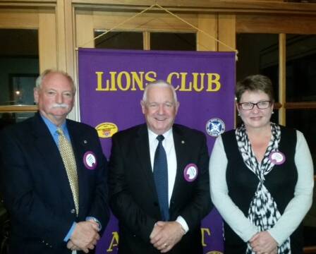 NEW COMMITTEE: Ararat Lions Club's newly elected president Bob Mullen (middle) is flanked by long-serving treasurer Gerard Kelly (left) and second year secretary Annette Metcalfe. Picture: CONTRIBUTED.