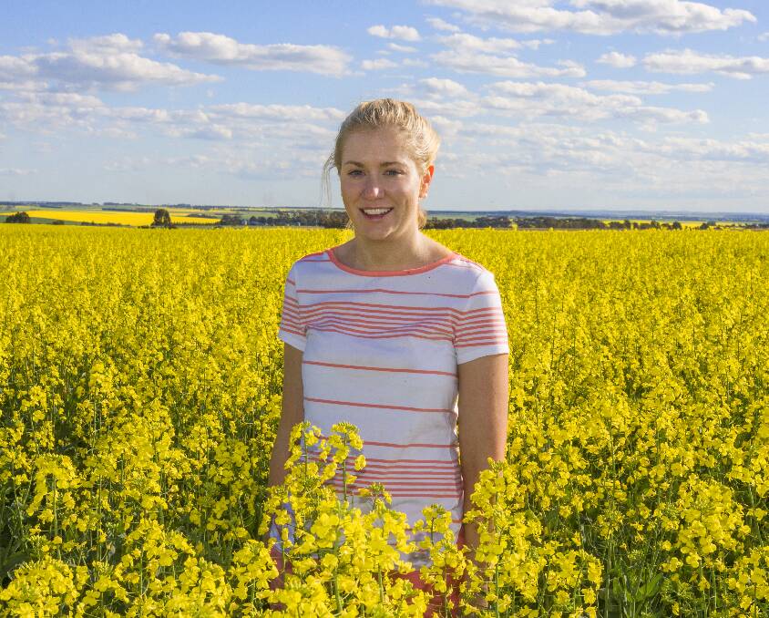 HOPEFUL: Tatyoon's Leila Sweeney among the flowering canola in the lead up to last year's Mellow in the Yellow fundraiser. She is a contender for the South West TAFE and Deakin University South West Regional Achiever Award.