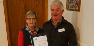 MEMBERS FOR LIFE: Wendy and Paul Harrington were presented with Life Memberships at a recent Crowlands Landcare Group celebration. Picture: CONTRIBUTED. 