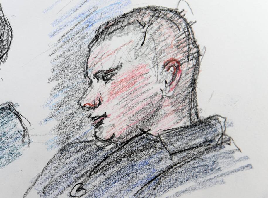 A court sketch of Jonathon Cooper in June.