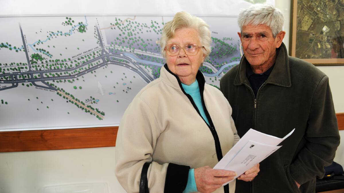 Irene and Bruce McDonald at Western Highway bypass information session at Great Western. Picture: PAUL CARRACHER