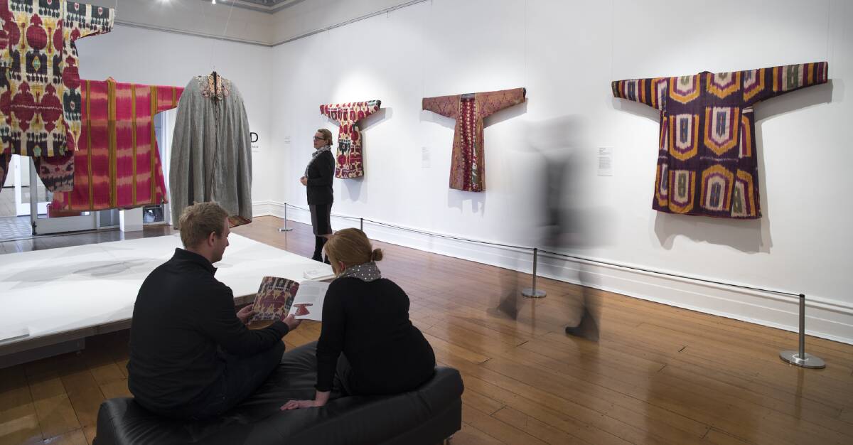 ON DISPLAY: Patrons enjoy one of the many shows offered at the Ararat Regional Art Gallery. Picture: CONTRIBUTED