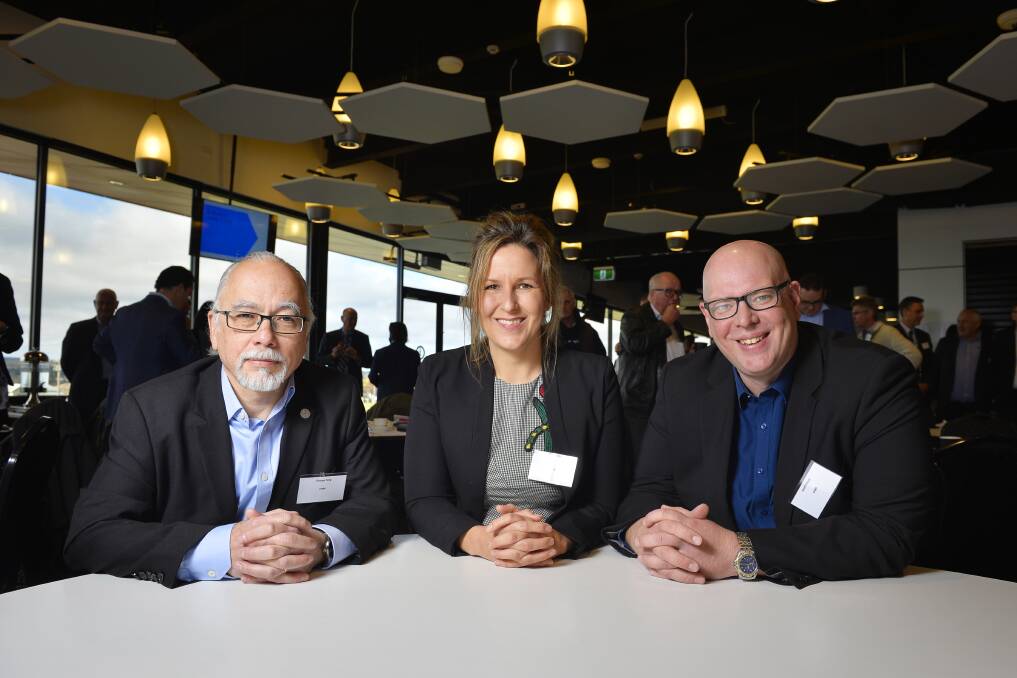 PARTNERED: Central Highlands Regional Partnership chair George Fong, deputy chair Jennifer Ganske and social and community strategy Geoff Sharp. Picture: Dylan Burns