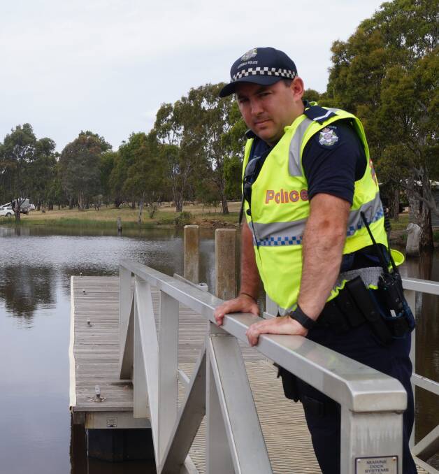 OUT IN FORCE: First Constable Ryan Hudson-Morgan keeps an eye on popular recreational spot Green Hill Lake. Picture: Jeremy Venosta