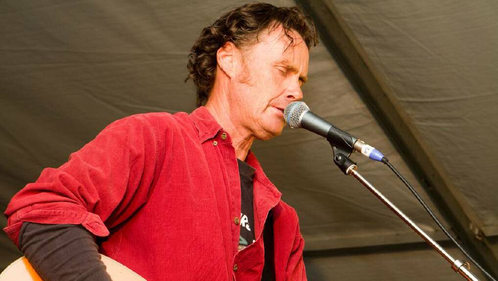 Singer Neil Murray performing at the 2012 Lake Bolac Eel Festival.
