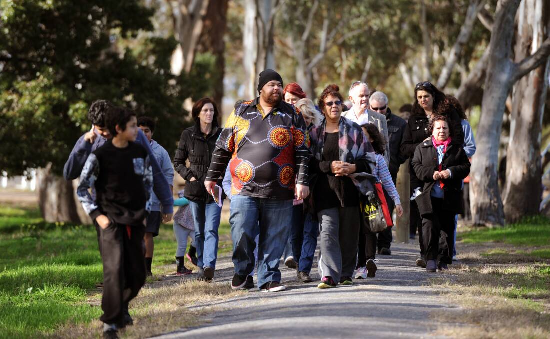 COME TOGETHER: A culture walk at Dimboola was part of the 2015 NAIDOC Week celebrations in the Wimmera. Picture: SAMANTHA CAMARRI