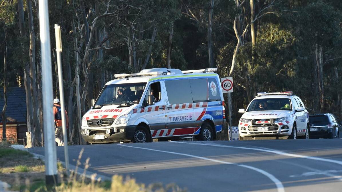 Paramedics were on stand-by during the police operation in Jackass Flat.

