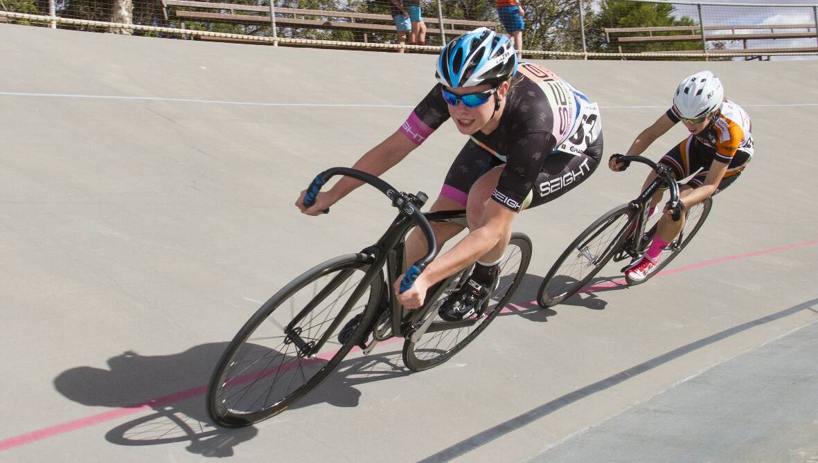 CLEAN SWEEP: Local teenager, Alice Culling, won all of her events at the Ararat Cycling Club track championships held last Saturday. Picture: PETER PICKERING 