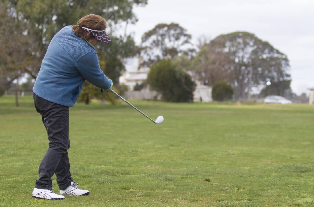 Gaye Collins took home two nearest the pin prizes last weekend at the Aradale Golf Club. Picture: PETER PICKERING 