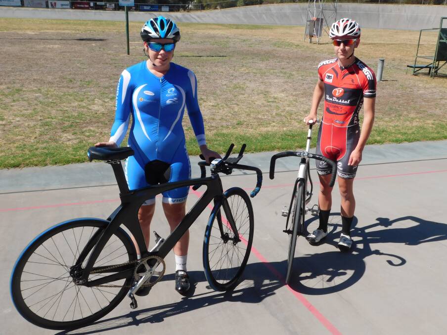 Alice Culling and Jordie Argall are two Ararat Cycling Club members to feature this Saturday at the track carnival. Pictures: MICHELLE DE'LISLE 