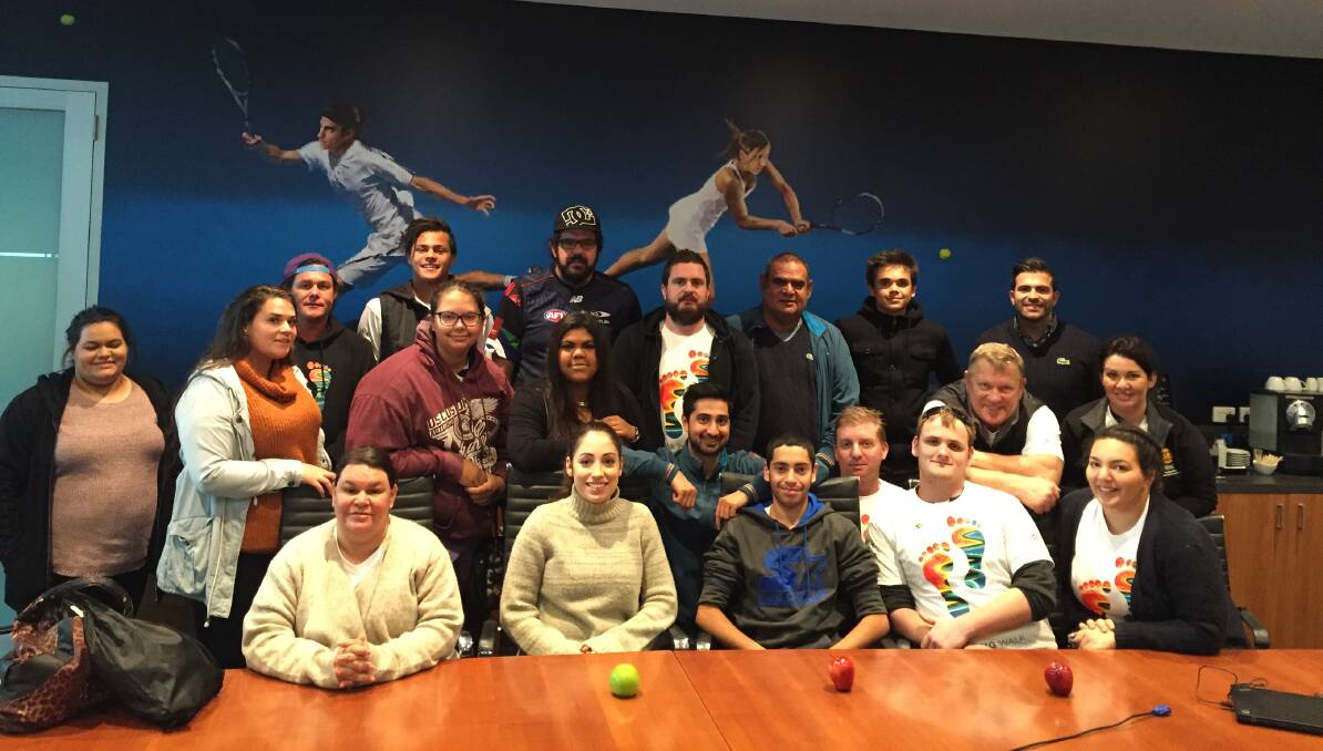 Taking Flight participants gather in Tennis Australia's board room. Picture: CONTRIBUTED 