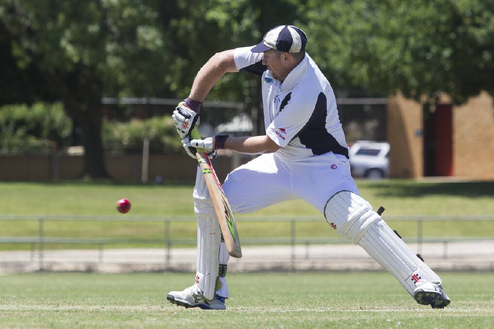 INCOMING: Aradale's Travis Horvatek shapes up to the Combine bowlers. Horvatek smacked two boundaries before being caught out on 11. Picture: PETER PICKERING   