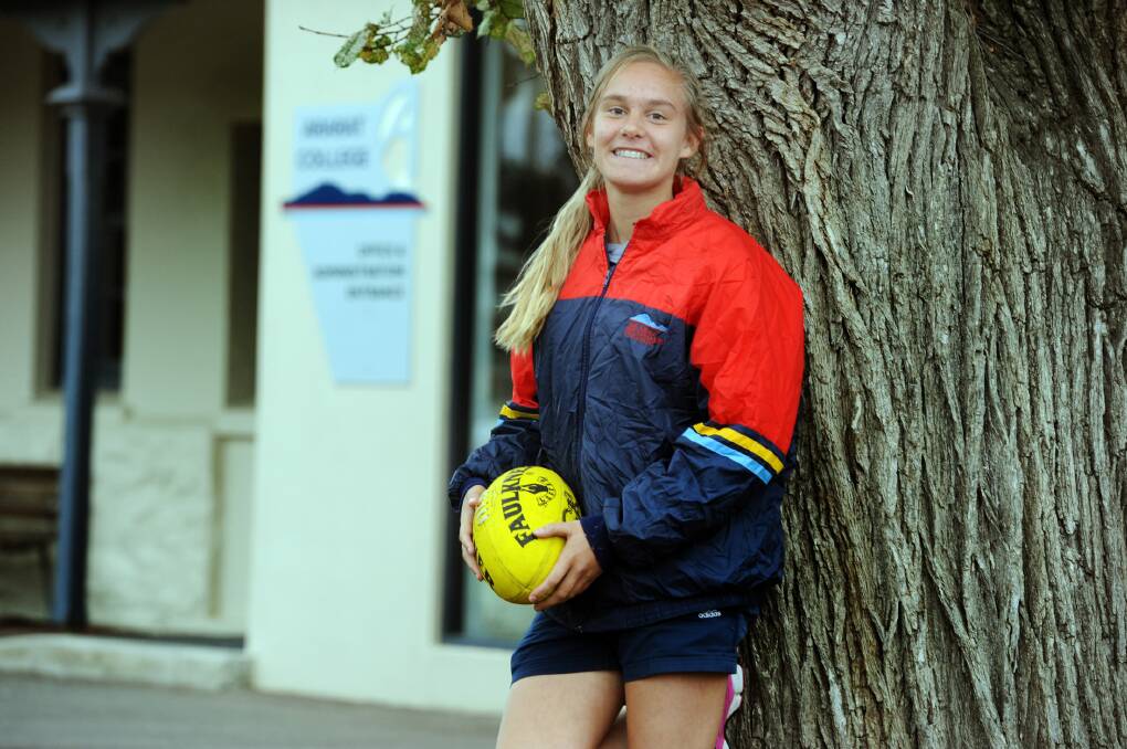 Ararat Community College student, Ella Wood, is one of 27 players chosen to represent School Sport Victoria in the 15 years and under girls' football championship. Picture: PAUL CARRACHER 