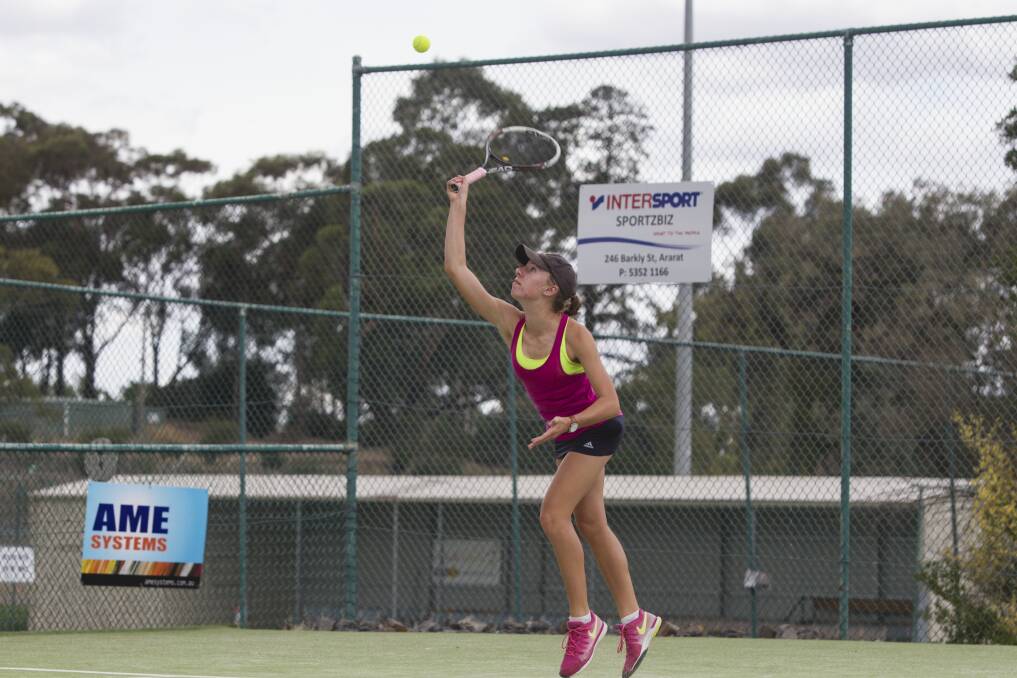 Genevieve Bush played one set for Ararat on Saturday. Play was then called off due to the Association's heat policy. Picture: PETER PICKERING 