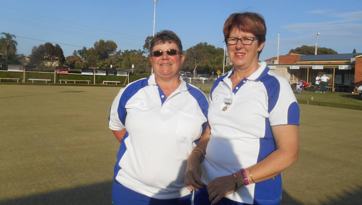 PRETTY PAIR: Chalambar's Karen Brennan and Ellen Werry from Stawell competed against a number of top bowlers at Mildura last week. 