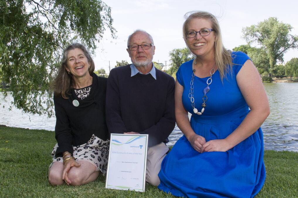 REWARDED: Marian College representatives (L-R) Marihi Aitkin, John Eagle and Simone Conroy are pictured with the Community Event of the Year award.  