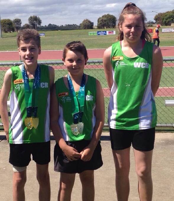 SUCCESS: Western Country Region Relay representatives (L-R) Liam Davey, Aaron Chaplain and Taneka Day all qualified for the state relays event in Melbourne.  