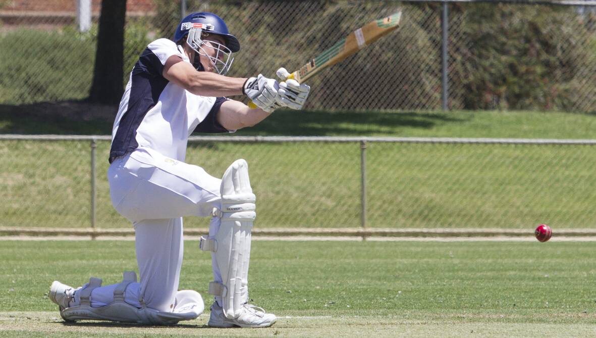 SMACK: Aradale's Tom Williamson was seeing the ball well at Central Park last weekend. Aradale plays St Andrews in round 11 of A grade Grampians cricket. Picture: PETER PICKERING