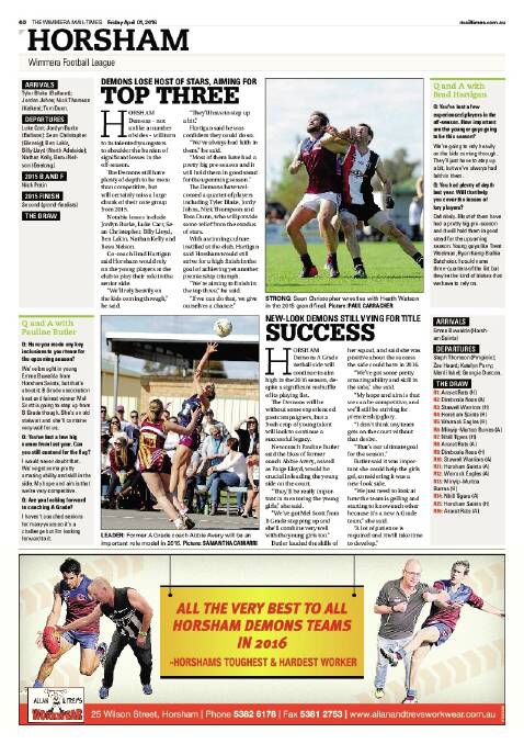 Wimmera Mail-Times 2016 Football-Netball liftout