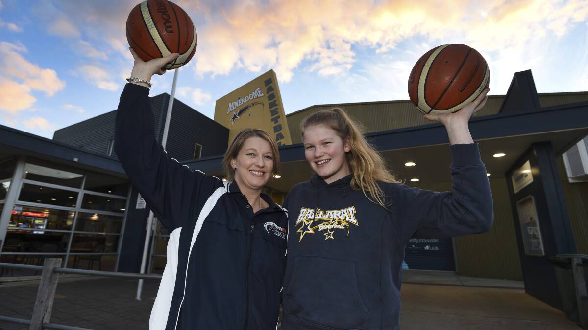 Ballarat's Kylie Dewar and daughter Gabbi celebrate a move that will significantly alleviate court pressure, and juggling matches, for players across western Victoria. Picture: Lachlan Bence
