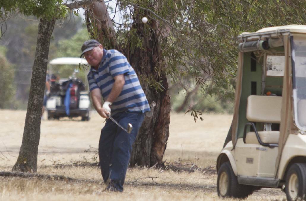 CHIP SHOT: Brian Richards in action at a previous event at Aradale Golf Club. Richards won the Sunday stroke event. Picture: Peter Pickering
