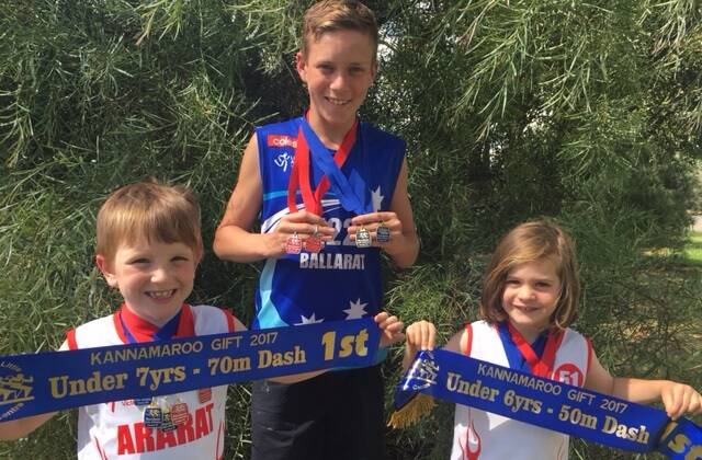 WINNERS: Dominic, Keelan and Judd performed well in Horsham earlier this month. Picture: Melissa Perry