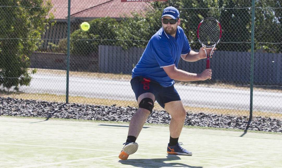 FOCUSED: Elmhurst's Linden Murray lines up a backhand shot during a previous Ararat and District match. Picture: Peter Pickering