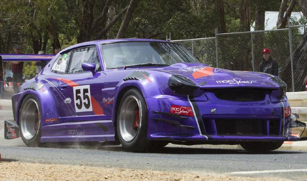 FAST: Kevin Mackrell in his V8 powered 4WD Datsun during a previous King of the Hill event at Ararat's One Tree Hill. Picture: Peter Pickering