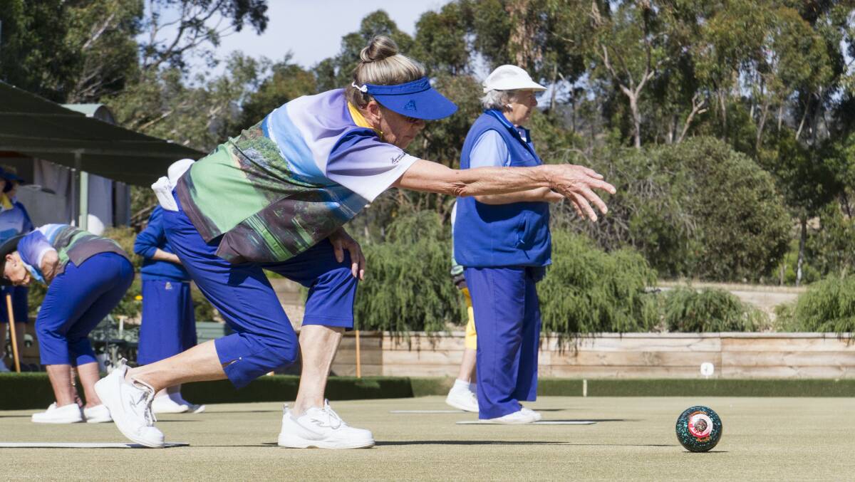 BOWLS: Chalambar's Kerry O'Doherty sends the bowl down the green during the Grampians Bowls Division round 10 match on Monday. Pictures: Peter Pickering