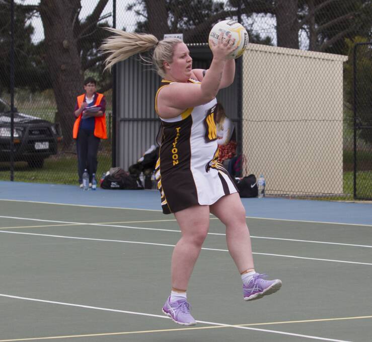 CLEAR SPACE: Tatyoon's Brooke Williamson takes possession in a match earlier in the season. Picture: Peter Pickering